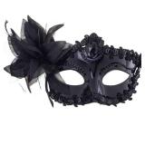Maeaccx Black Masquerade Mask for Women, Lace Venetian Flower, Mardi Gras Homecoming(Black)