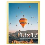 JCJMY 13x17 Picture Frame Gold for Wall Hanging, Wall Mounting Horizontally or Vertically, 13 x 17 Wall Gallery Poster Photo Frame with Shatter Resistant Plexiglass, Gold