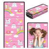 Ceenna Nap Mat for Boy Girl Folding Sleeping Mat 45.3 x 19.7 x 0.6 Inches, Perfect for Preschool and Daycare, Foam Toddler Nap Mat for Kindergarten Classroom Kids Travel Home School(Castle)