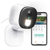 winees Security Cameras Outdoor, Wired 2K Wi-Fi Cameras for Home Security, 2.4G Indoor Camera, Human/Pet AI Detection, Color Night Vision, 2-Way Audio, Support Cloud/128G SD Card Storage