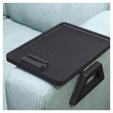 Danfoxer Couch Arm Tray with 360Â°Phone,Bamboo Folding Sofa Tray,Sofa Armrest Trays Clip-On Couch Desk for Drinks,Snacks,Phone,Remote Controlï¼Blackï¼