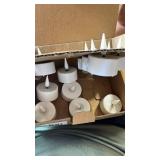 Eywamage White LED Tealights with Remote Batteries, Flickering Flameless Tea Lights Electric Votive Candles Set of 12