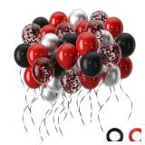 balloons- 50 red and black balloons,12inch with confetti black and red balloons,for birthday red and black party decorations