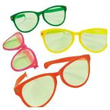 Fun Express Jumbo Giant Sunglasses - Set of 12 Wacky Oversized Pairs - Novelty Clown Glasses and Photo Booth Party Props