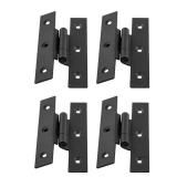 Renovators Supply Manufacturing Cabinet Hinge 3.5 In. Black Wrought Iron H Hinge With 1/4 In. Offset, Rust Resistant Hinge For Kitchen Cabinets With Hardware Pack Of 4