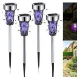 Qualirey 4 Pack Solar Bug Zapper Outdoor Mosquito Waterproof LED Light Mosquito Repellent/Killer Bug Zapper for Indoor Outdoor Patio Yard