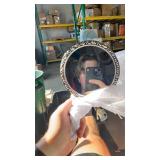 3 pc Silver Chrome Girls Vanity Set Comb Brush Mirror.