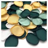 XINGXIA 400Pcs Rose Petals for Wedding Decor Green Champagne Silk Petals Flower Girl Scatter Petals for Aisle Table Centerpieces Reception, Bridal Shower Proposal Party Romantic Night