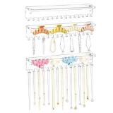 SNOWSTAR Acrylic Claw Clip Organizer Holder,3PCS Wall Holder,Claw Clip Holder and Storage,Hair Clip Organizer Display Clear Stand for Women and Girls