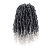BOHOBABE Faux Locs Crochet Hair 10 Inch, Boho Soft Crochet Locs with Curly Ends, Short Gray Bohemian Goddess Locs Crochet Braids for Black Women (6 Packs, T1B/Grey)