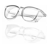 Alsenor Safety Glasses Anti Fog Goggles Protective Eyewear Blue Light Blocking Anti Dust UV Protection Glasses For Men Women (2 Pack(grey+transparent))