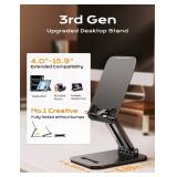 LISEN Tablet Stand for iPad Holder Desk Portable Monitor Stands, Foldable Home Office Desk Accessories Travel for iPad Holder Dorm College Essentials Fits Tabs Kindle iPhone 4-15.9\" Black