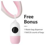 Fida Retractable Dog Leash for Small Breed up to 26 lbs, 16 ft Pet Walking Leash with Dispenser and Poop Bags, Anti-Slip Handle, Reflective Strong Nylon Tape, One-Handed Brake (S, White & Pink)