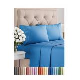 Queen Size 4 Piece Sheet Set - Comfy Breathable & Cooling Bed Sheets Set - Hotel Luxury Bedding for Women, Men, Kids, Teens, Boys & Girls - Deep Pockets, Soft and Wrinkle Free - Oeko-Tex - Royal Blue