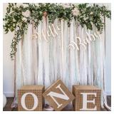 Burlap Print ONE Boxes for 1st Birthday Decorations Boho First Birthday Decorations Gender Neutral 3 Pcs ONE Balloon Box