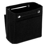 uxcell Purse Organizer Insert, Portable Felt Organizer Bags with Snap Multiple Compartments Purse Liner for Domed Satchel, Tote Bag, Handbag Shaper (7\" x 4\" x 6.3\", Black)