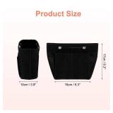 uxcell Purse Organizer Insert, Portable Felt Organizer Bags with Snap Multiple Compartments Purse Liner for Domed Satchel, Tote Bag, Handbag Shaper (7\" x 4\" x 6.3\", Black)