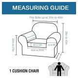 H.VERSAILTEX Rich Velvet Stretch 2 Piece Chair Cover Chair Slipcover Sofa Cover Furniture Protector Couch Soft with Elastic Bottom Chair COUCH COVER  Arms Width Up to 49 Inch(Chair, Oatmeal)
