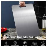 UFJEG Titanium Cutting Board for Kitchen,18x12 IN Non Toxic Chopping Board, Double-Sided Cutting Board, Food Grade Scratch-resistant for Meat/Fruit/Vegetable for Camping, Dishwasher Safe