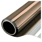WPCTEV Reflective Window Film Mirror One Way Daytime Privacy Anti UV Static Cling Window Film Removable Decorative Screen Stickers Brown & Silver 6 Mil 35.4 Inch x 20 Feet