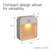 Beams MB720A 20 Lumen Amber LED Sleep Friendly Wireless Battery Powered Motion Sensing Nightlight, 3-Pack, White