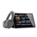 Made for Amazon, Active Noise Cancelling Bluetooth Headphones with Built-in Microphone | Grey
