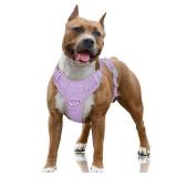 BARKBAY No Pull Dog Harness Large Reflective Dog Harness with Front Clip and Easy Control Handle for Walking Training Running with ID tag Pocket(Violet Purple,L)