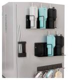 Magnetic Stanley Cup Holder for Fridge â Holds 6 Tumblers, Water Bottle Organizer with 6-Hook Lid Rack & Straw Storage, Compatible with Stanley 20/30/40 oz Cups with Handle, Accessories Gift Set
