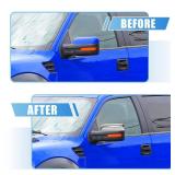 X AUTOHAUX 1 Pair Exterior Triple Chrome Plated Top Half Mirror Cover Caps Trim Overlay for Ford F-150 2007-2014 7L3Z 17D743 AA