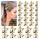 30 PCS Gold Star Hair Clips,20PCS 1.22\"Star Hair Clip and 10 PCS 1.65\"Star Hair Clips Snap Star Hair Accessories Non Slip Star Clips for Girls Women Gold Accessories Gold Metal Hair Clips