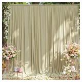 10 ft x 10 ft Wrinkle Free Sage Green Backdrop Curtain for Parties, Thick Green Polyester Photo Backdrop Drapes for Baby Shower Wedding Engagement Birthday Party Backdrop Stand,5ft x 10ft 2 Panels