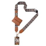 GangBan Clip and Go Strap for Phone with Wallet Crossbody Lanyard Adjustable Strap with Zipper Pouch Fit for All Phones-Brown