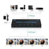 avedio Links 4K@60Hz HDMI Matrix Switch 4x4 with EDID, 4 in 4 Out HDMI Switcher Splitter Audio Video Distributor Selector Box with IR Remote, Support HDR, HDMI 2.0b, HDCP 2.2, 3D, 18Gbps, YUV 4:4:4