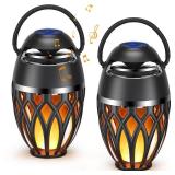 MOFOKEAY 2 Pack Outdoor Bluetooth Speakers,Wireless Speaker with LED Flame Speaker BT 5.0,Waterproof Torch Lantern for Patio Pool Party,Gifts for Women Men