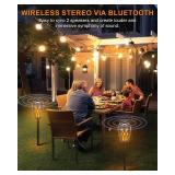 MOFOKEAY 2 Pack Outdoor Bluetooth Speakers,Wireless Speaker with LED Flame Speaker BT 5.0,Waterproof Torch Lantern for Patio Pool Party,Gifts for Women Men