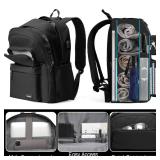 School Backpack for Teen Boys and Girls, Travle Laptop Backpack for men and women, Carry-on Lightweight Casual Black Bookbag with USB Charging Port Fit 17.3 Inch Laptop, Black