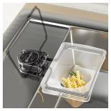 Mamakura Sink Drain Strainer Basket for Food Waste, Suction Type Kitchen Food Catcher Filter Black