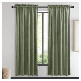 NICETOWN Sage Green Velvet Curtains 72 inches Long 2 Panels for Living Room, Elegant and Sleek Velvet Drapes for Cinema, Hall, Theatre (42-inch Wide)