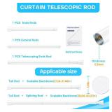 White Tension Curtain Rod for Windows 28 to 48 inch Adjustable Expandable Pressure Spring Curtain Rod No Drilling Curtain Rod for Bedroom Doorway Closet Door