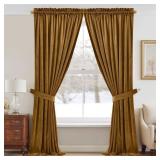 StangH Gold Brown Velvet Curtains 96 inches for Living Room, Room Darkening Thermal Insulated Privacy Drapes for Sliding Door, Vintage Wall Backdrop for Holiday, W52 x L96, 2 Panels