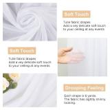 Wokceer White Wedding Arch Draping Fabric Backdrop 28.7\" X 20FT Sheer Drapes Fabric for Wedding Arbor Ceremony Birthday Party