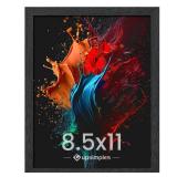upsimples 8.5 By 11 Picture Frame, Wall Gallery Photo Frames with Engineered Wood, Black 1 Pack