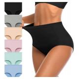 OLIKEME Womens High Waisted Underwear Cotton Postpartum Underwear Full Coverage Breathable Briefs Comfortable Panties Pack