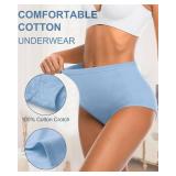 OLIKEME Womens High Waisted Underwear Cotton Postpartum Underwear Full Coverage Breathable Briefs Comfortable Panties Pack
