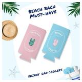 Pop Nordic Last Toast On The Coast Bachelorette Can Coolers - 12 Pack Beach Bach Party Skinny Drink Sleeves, Funny Bridesmaids Beer Cozy Bulk Gifts