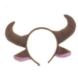 BinaryABC Halloween Cosplay Bull Horns Costume Set,Ox Horn Headband Bow Tie Set,Halloween Party Props