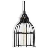 Rustic State Pendant Light Shades Light Bulb Covers Lamp Cage Metal Wire Hanging Pendant Light Cover Ceiling Fan Globe Replacement Lighting Fixture Industrial DIY Project - Black
