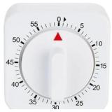 White Timer Clock Square 60-Minute Mechanical Kitchen Timer Wind up Timer Visual Cooking Clock with Loud Alarm No Batteries Required Ideal for Cooking Baking and Kitchen Thermometers and Timers