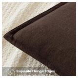 MIULEE Decorative Linen Pillow Covers 18x18 Inch Dark Brown âBoho Farmhouseâ âNeutral Couch Throw Pillows for Bed Pack of 2 Accent Modern Pillowcase Sofa Livingroom Home Decor
