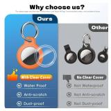 2025 New Waterproof AirTag Keychain Holder - (Set of 4) Air Tag Locking Case with Cable, Compatible with Apple AirTags, Ultra Durable Loss Prevention Case for Luggage, Keys,Black, Orange, Blue, RedMIS